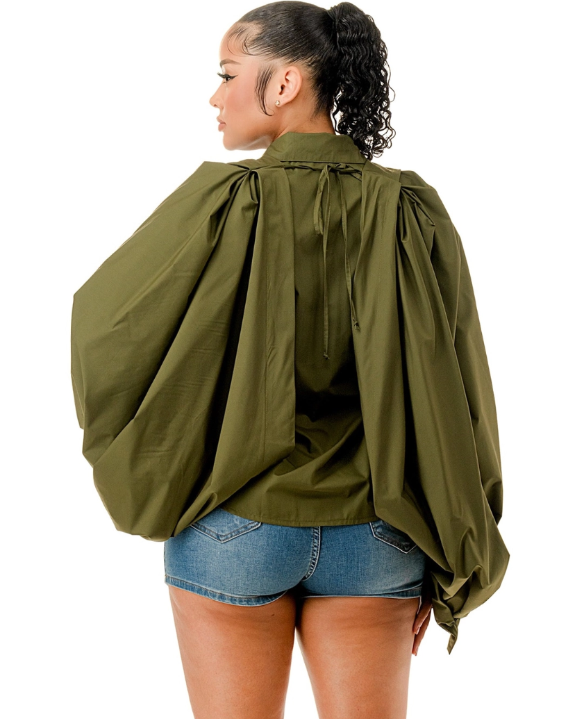 Detachable Balloon Sleeve Top