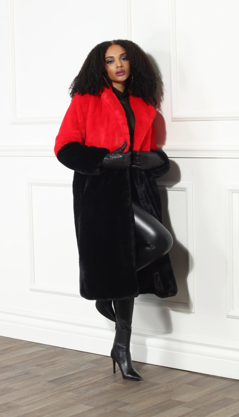 Red and Black Faux Fur