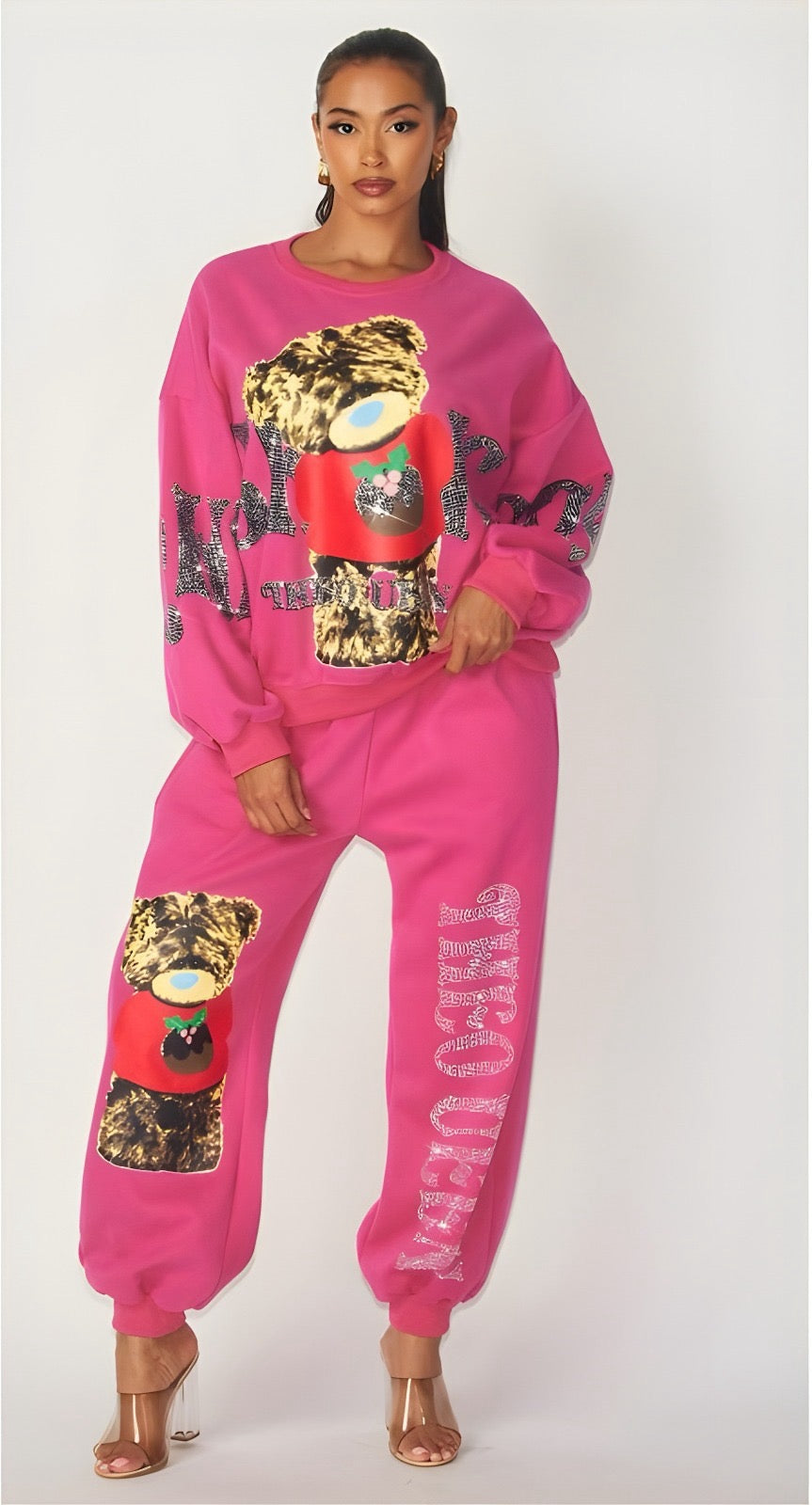 2PC Pink Lounge Sweat Suit