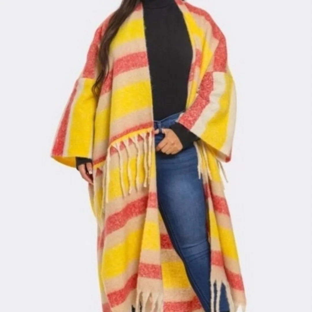 Multi Color Long Cardigan
